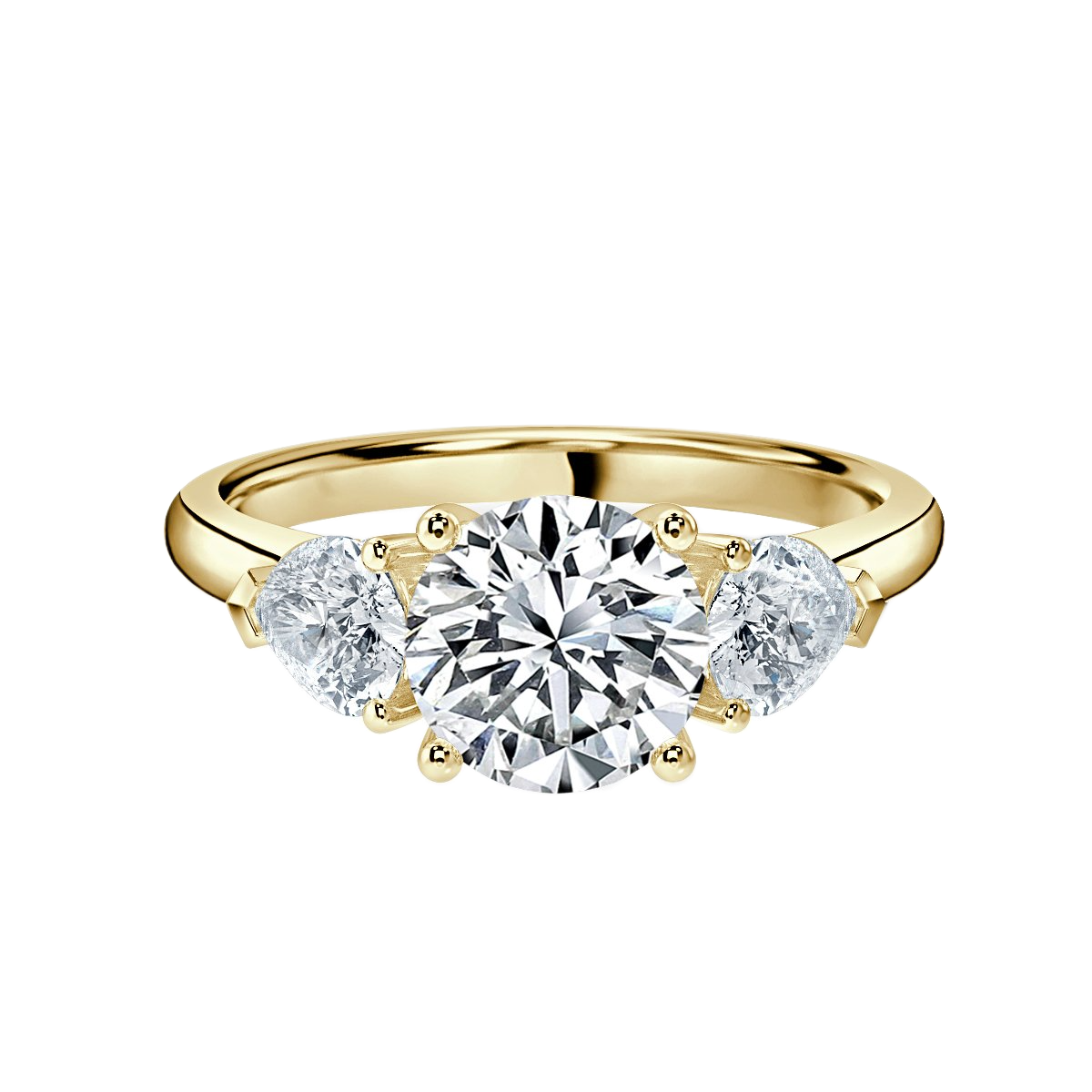 Round With Pear Shape Trilogy Ring