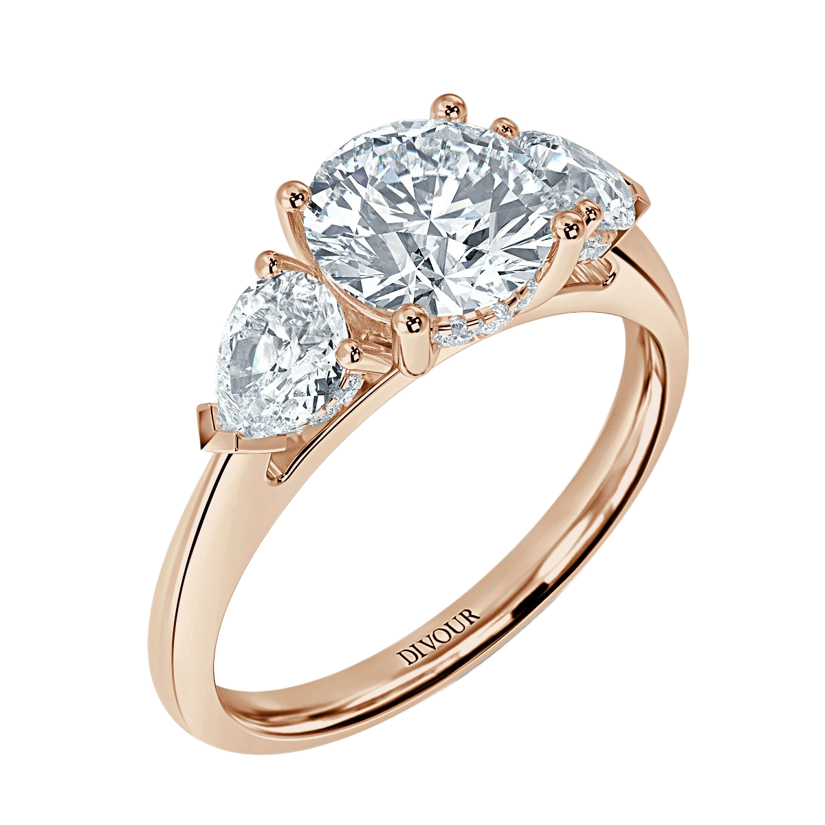 Round With Pear Shape Trilogy Ring