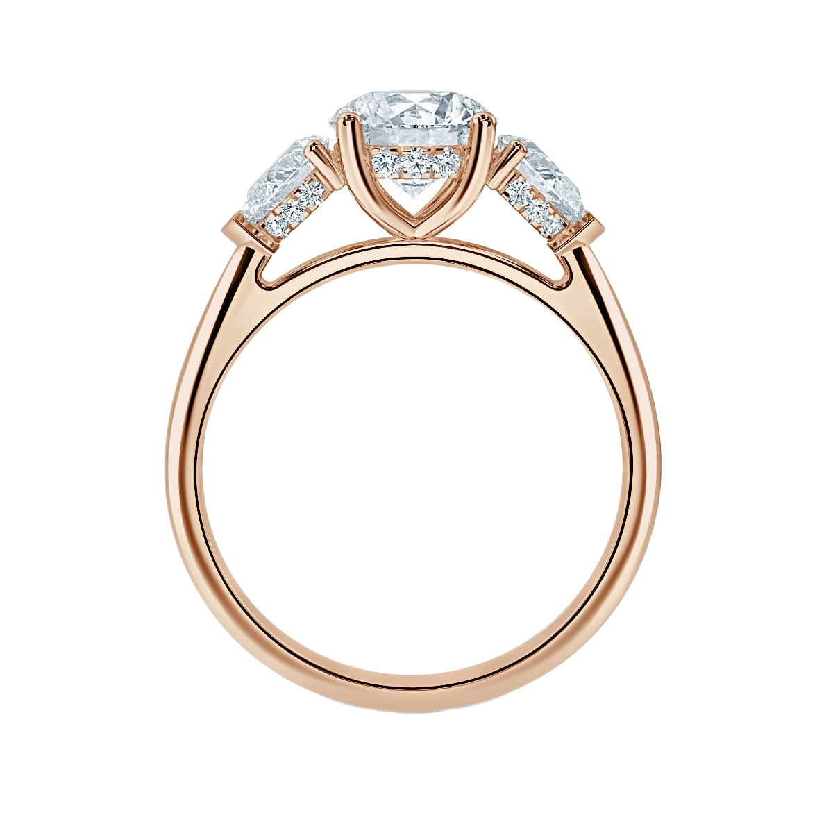 Round With Pear Shape Trilogy Ring