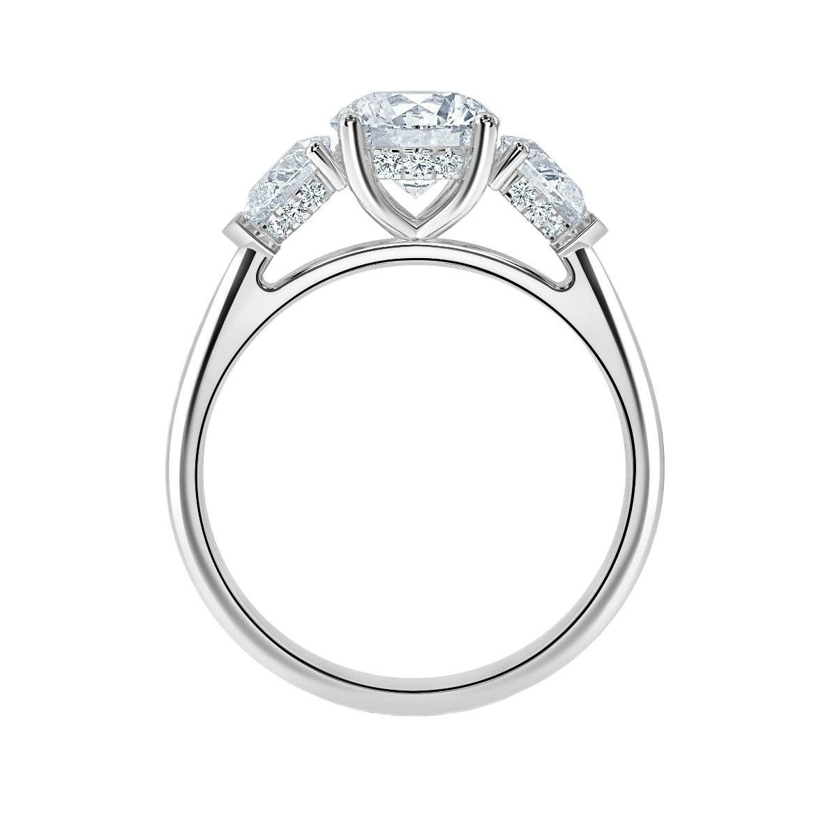 Round With Pear Shape Trilogy Ring