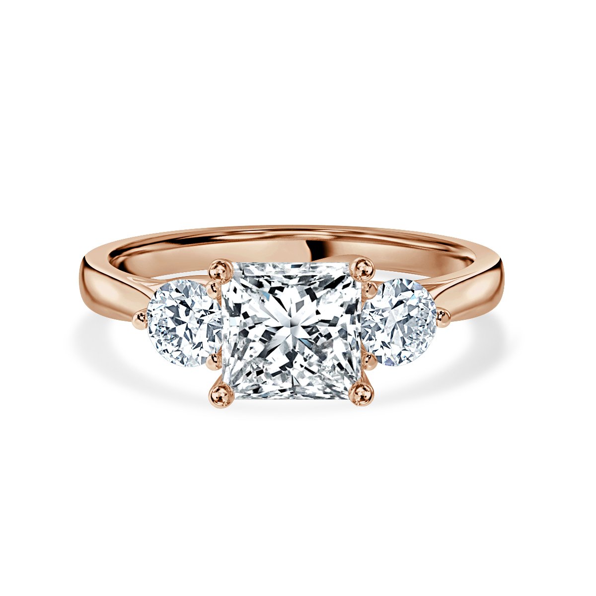 Princess With Round Trilogy Ring