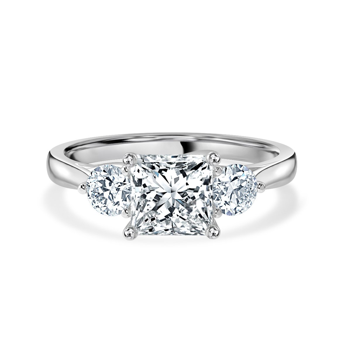 Princess With Round Trilogy Ring