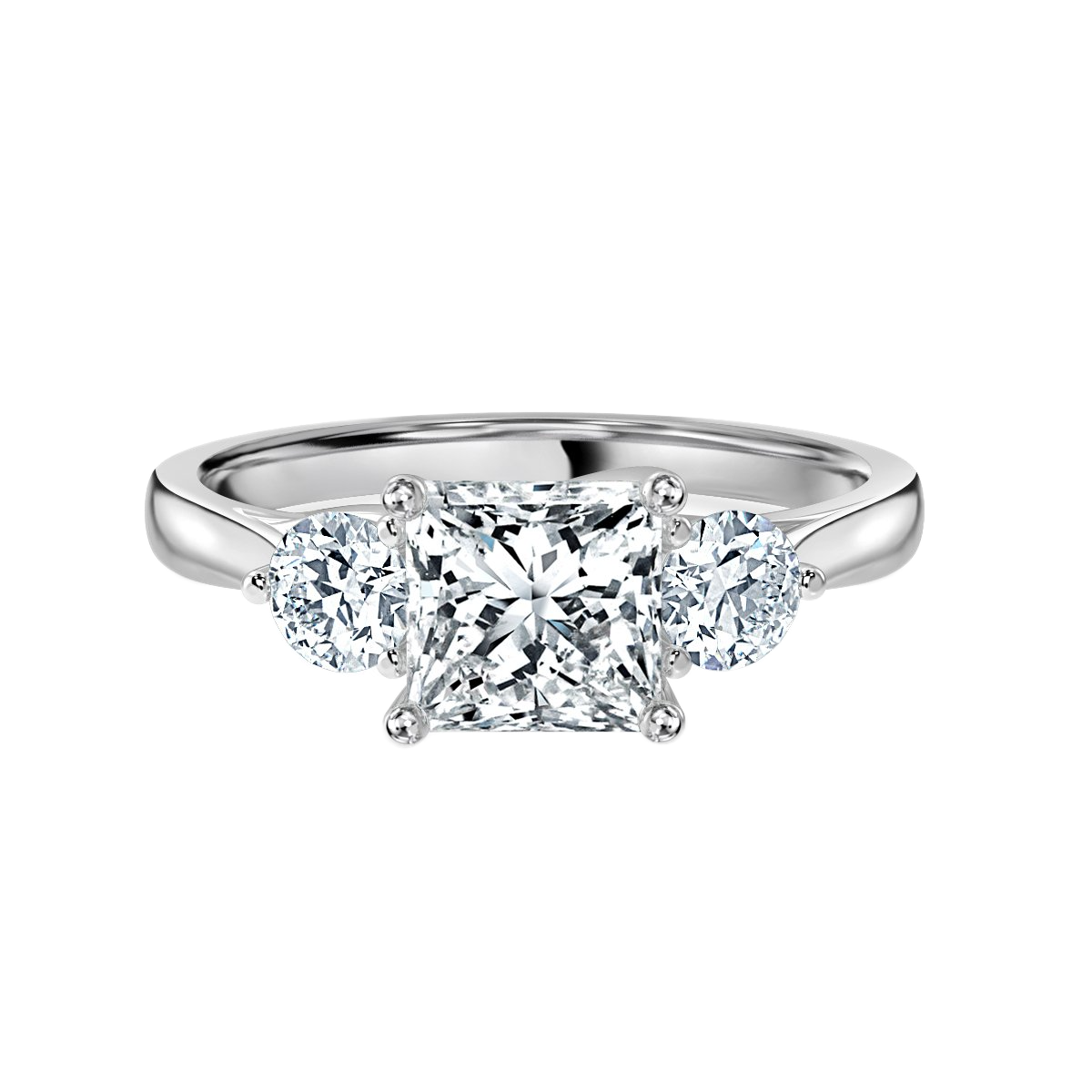 Princess With Round Trilogy Ring