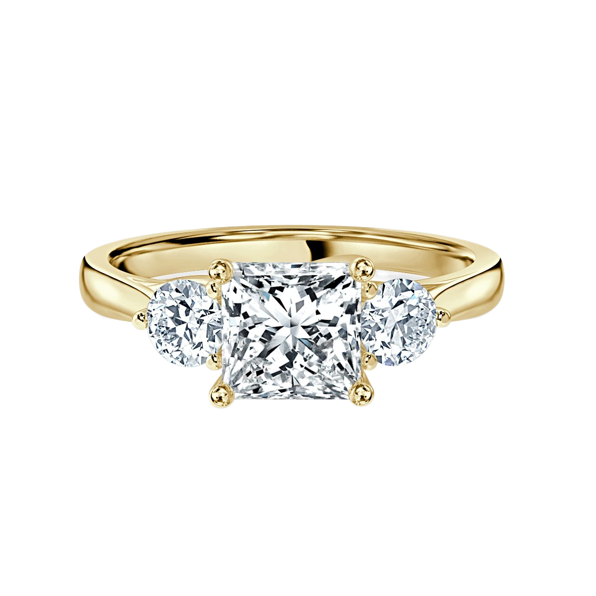 Princess With Round Trilogy Ring