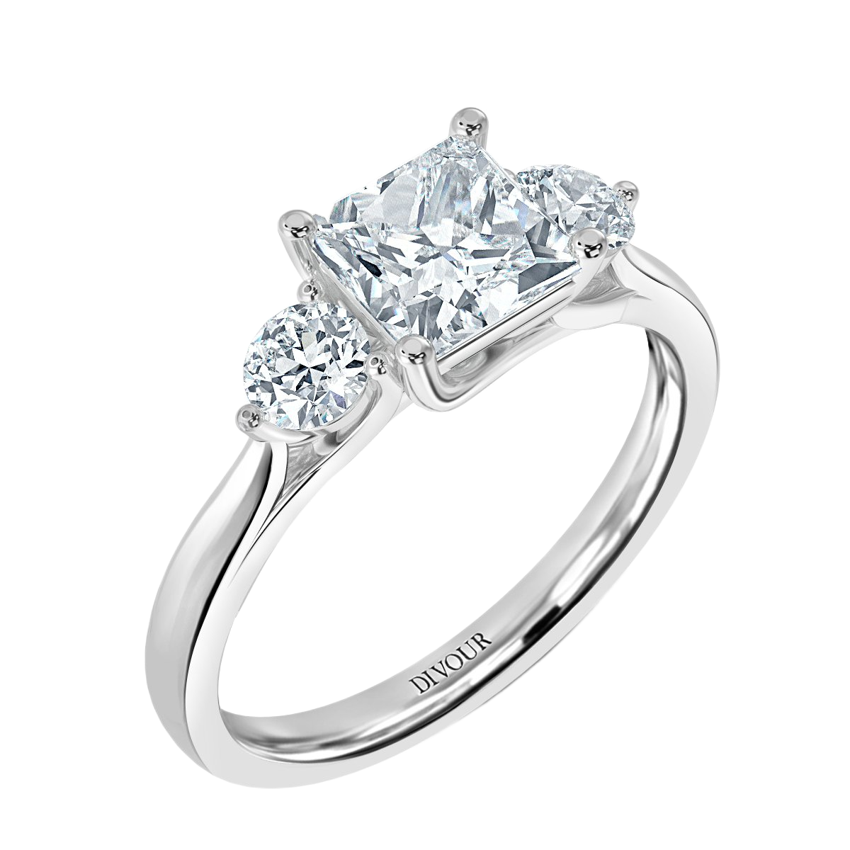 Princess With Round Trilogy Ring