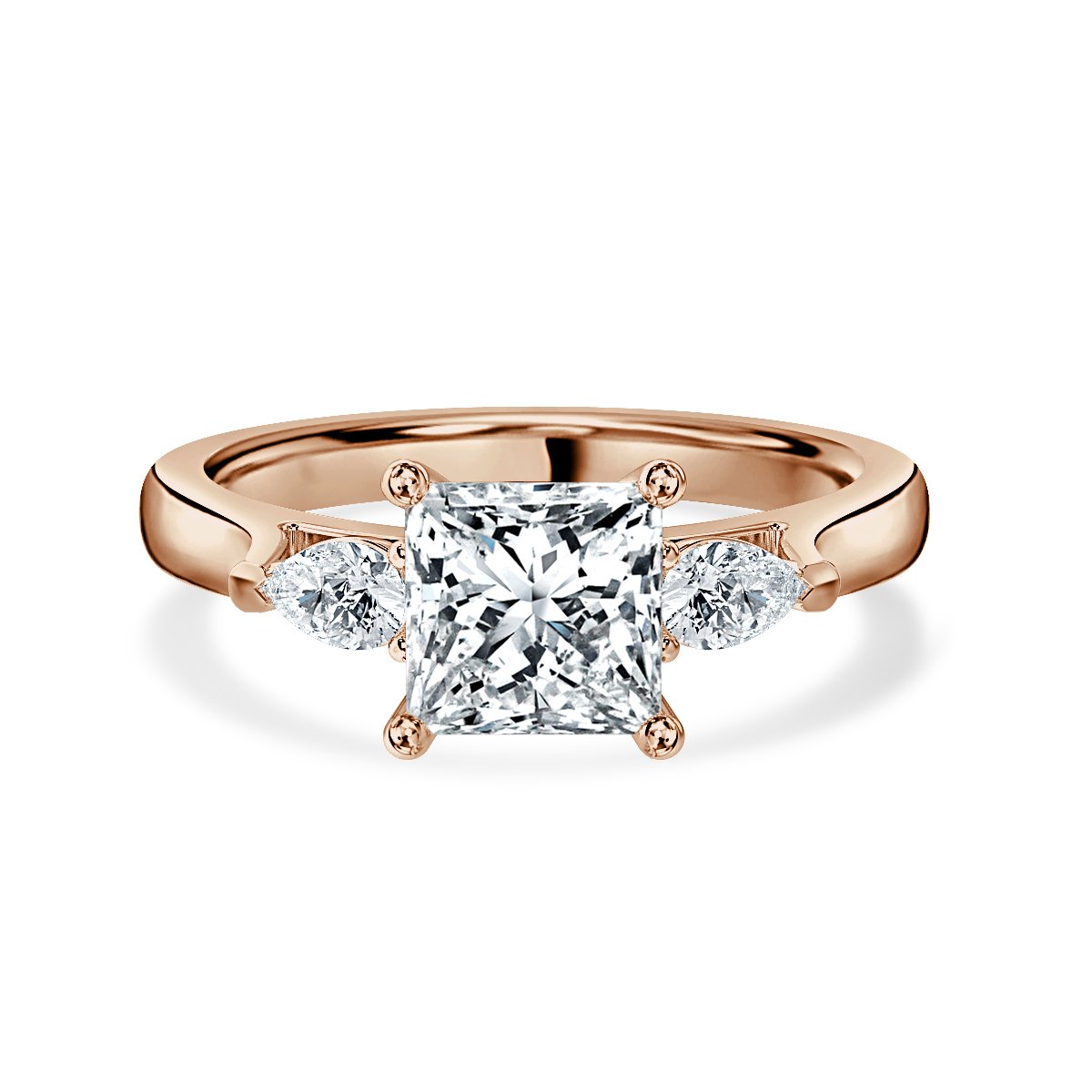 Princess With Pear Shape Trilogy Ring