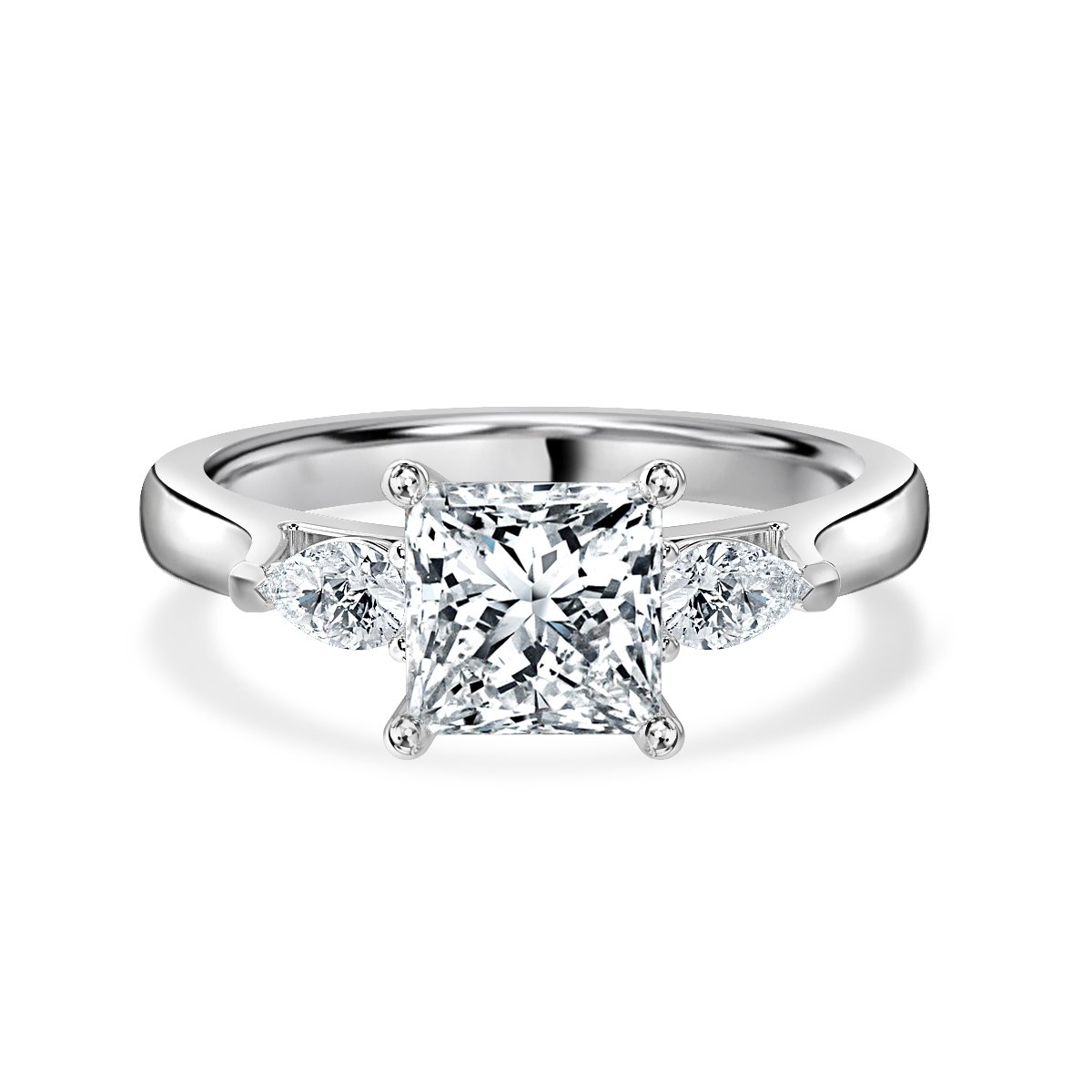 Princess With Pear Shape Trilogy Ring