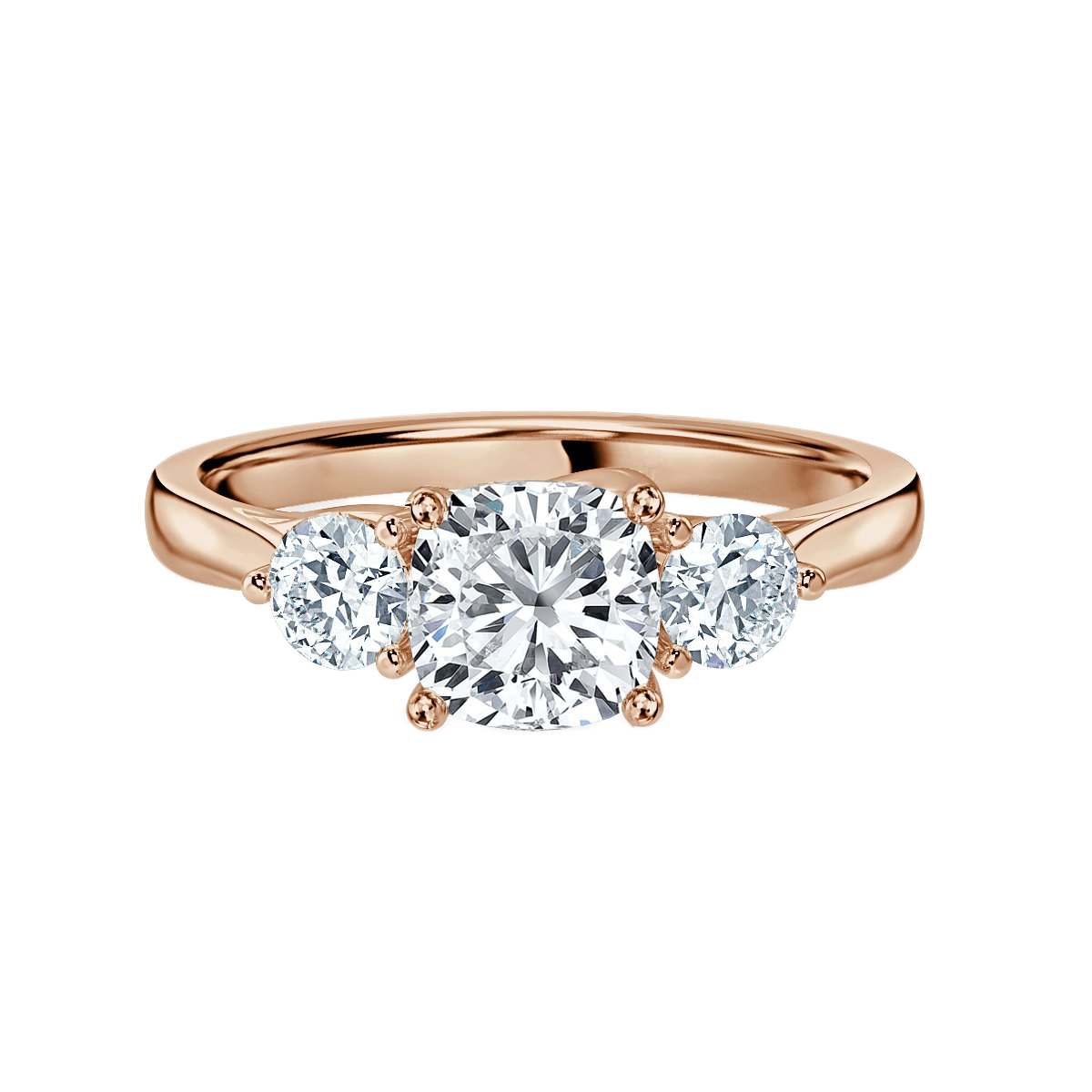 Cushion With Round Trilogy Ring