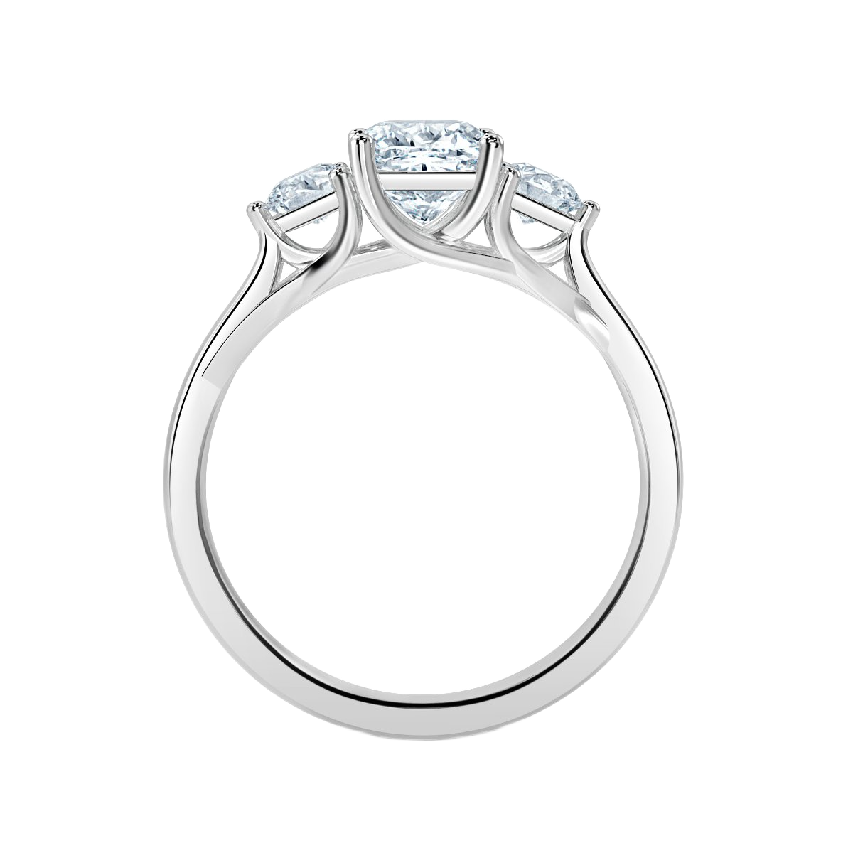 Cushion With Round Trilogy Ring