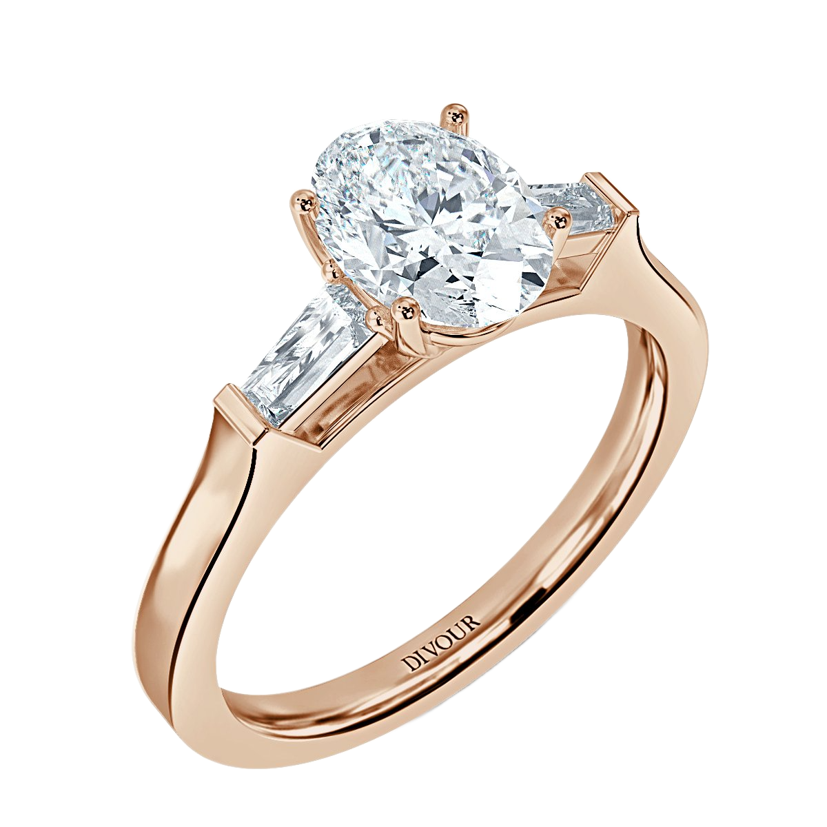Oval With Baguett Trilogy Ring