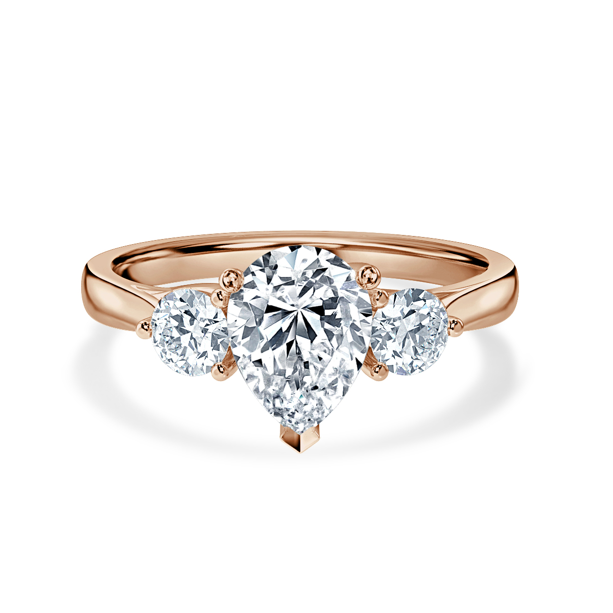 Pear Shape With Round Trilogy Ring