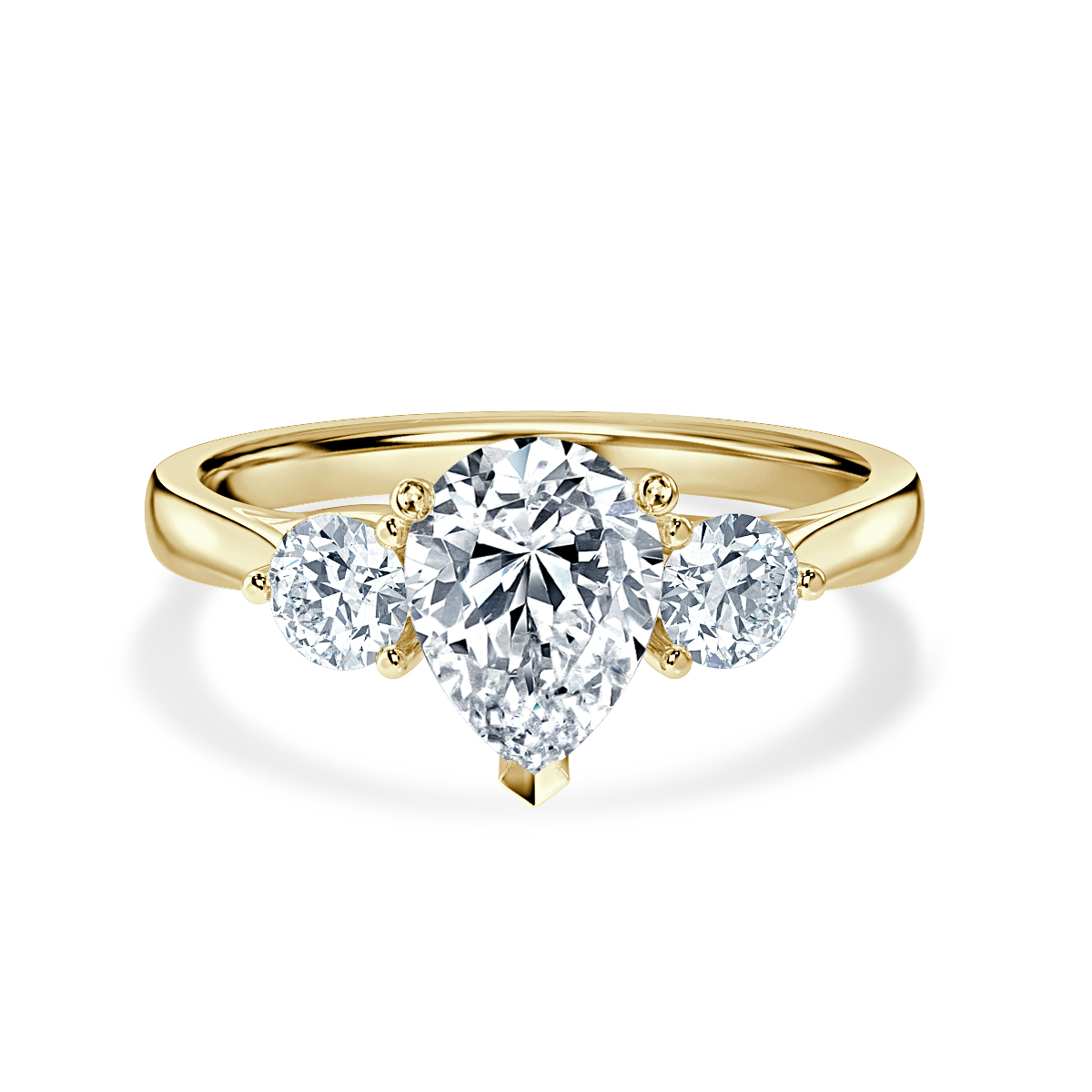 Pear Shape With Round Trilogy Ring