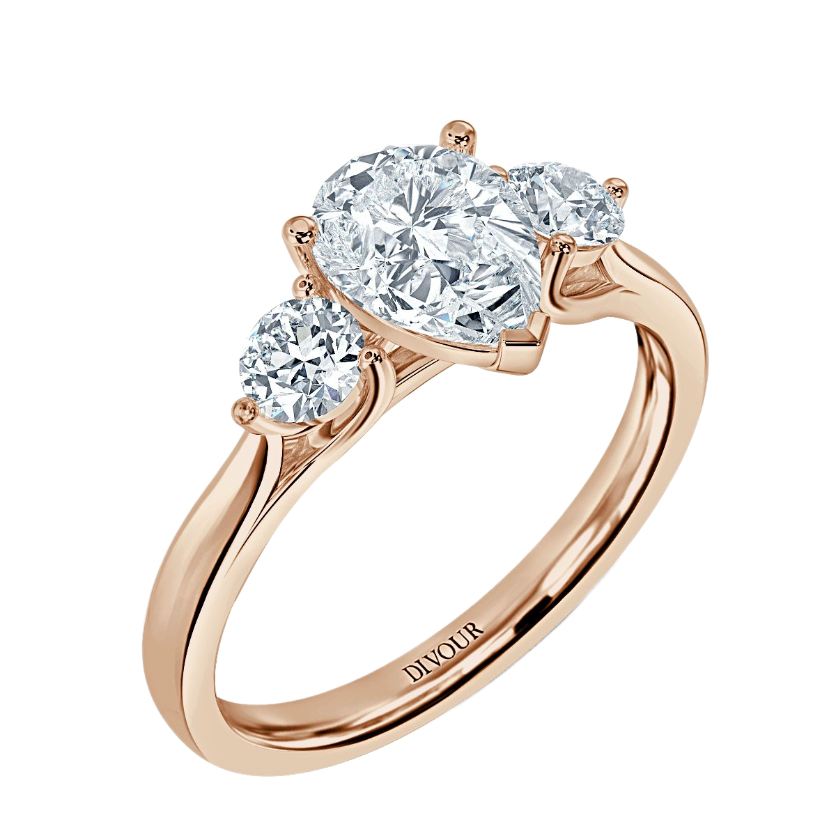 Pear Shape With Round Trilogy Ring