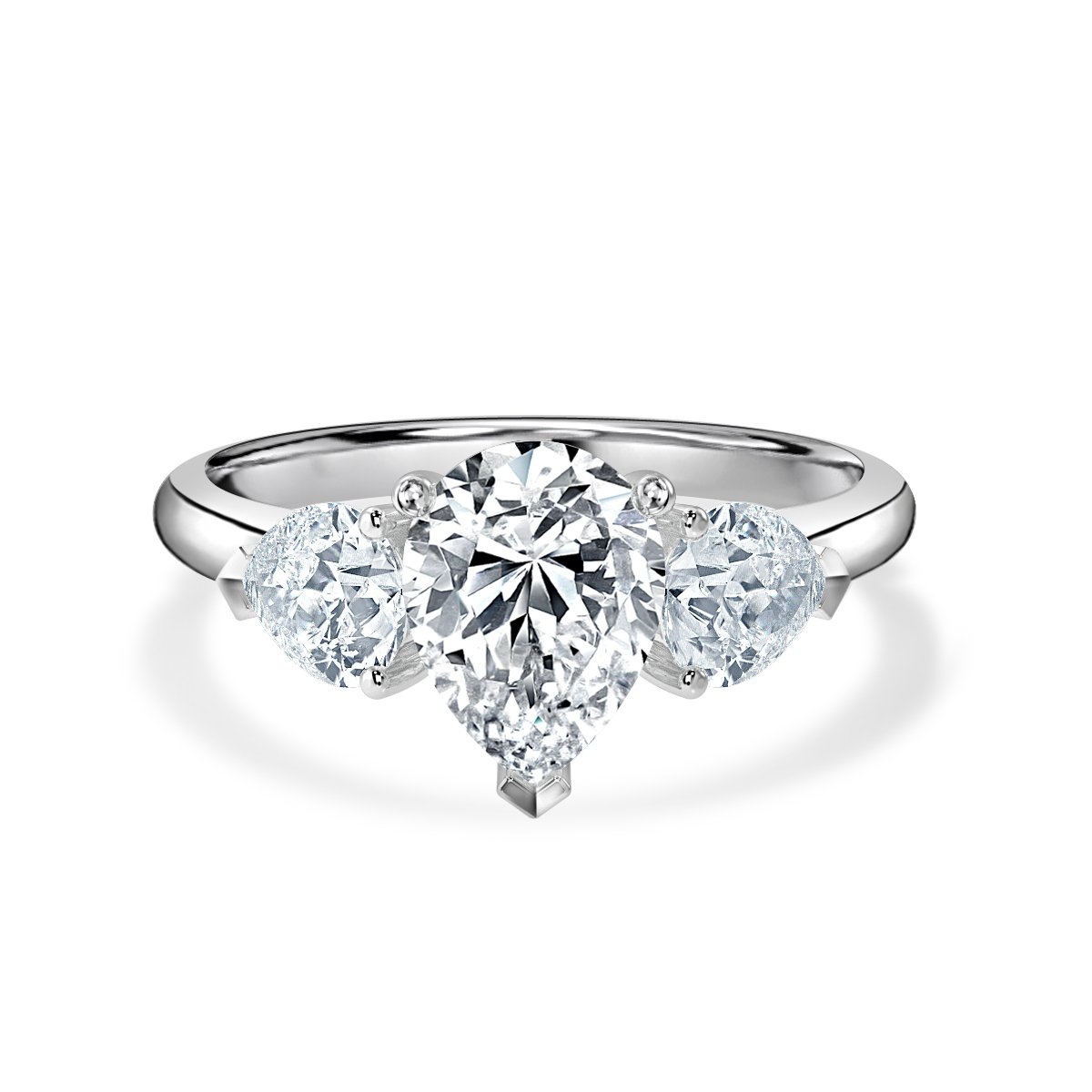 Priya 6ct Pear Salt and Pepper Diamond Engagement Ring | MTD