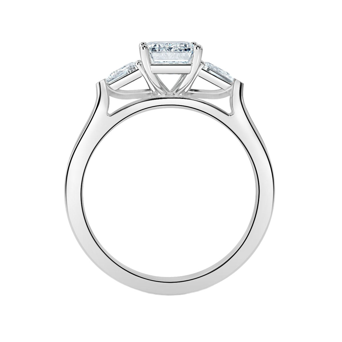 Emerald With Pear Shape Trilogy Ring