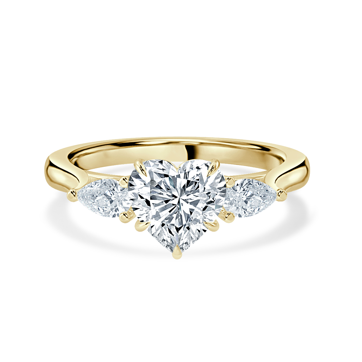 Heart With Pear Shape Trilogy Ring