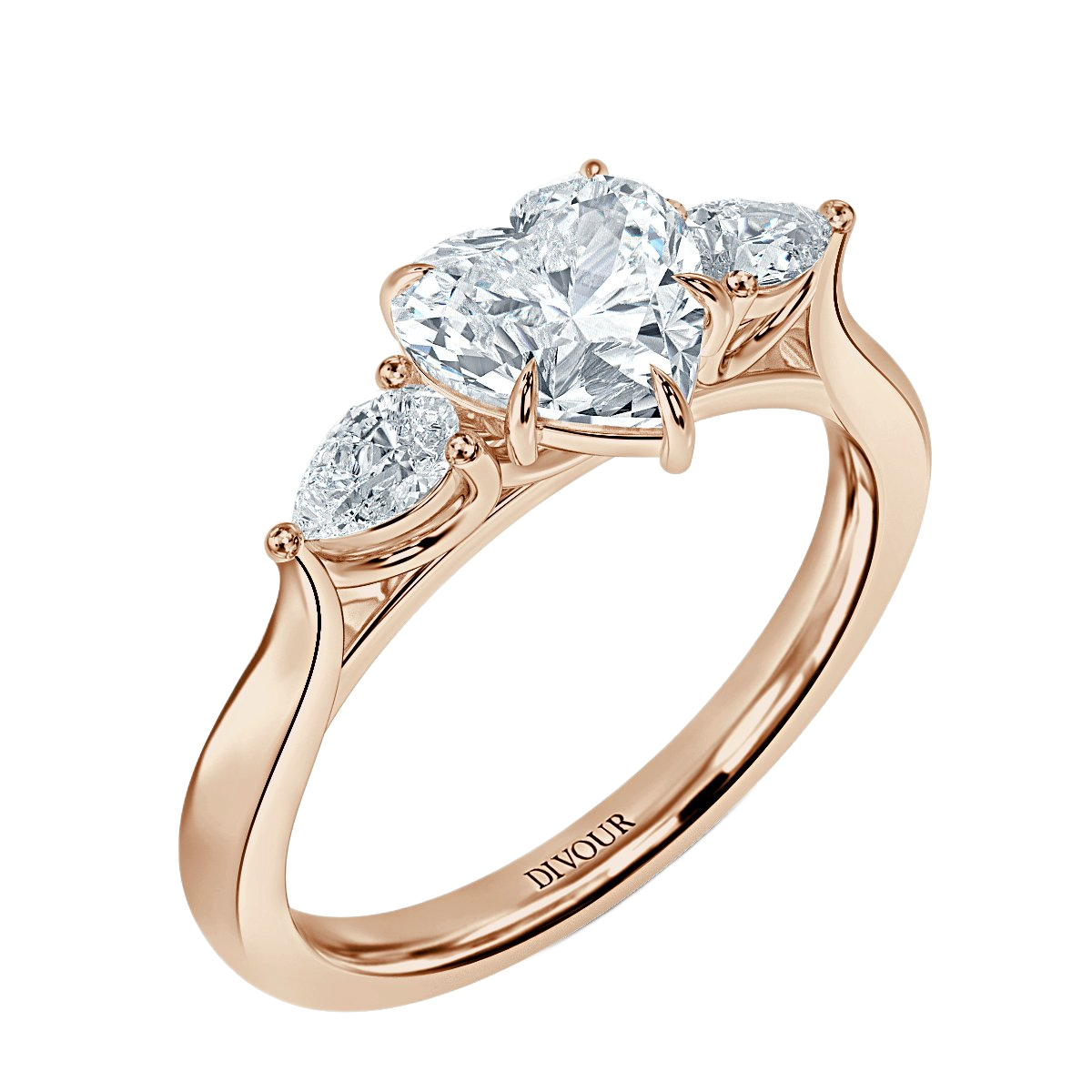 Heart With Pear Shape Trilogy Ring