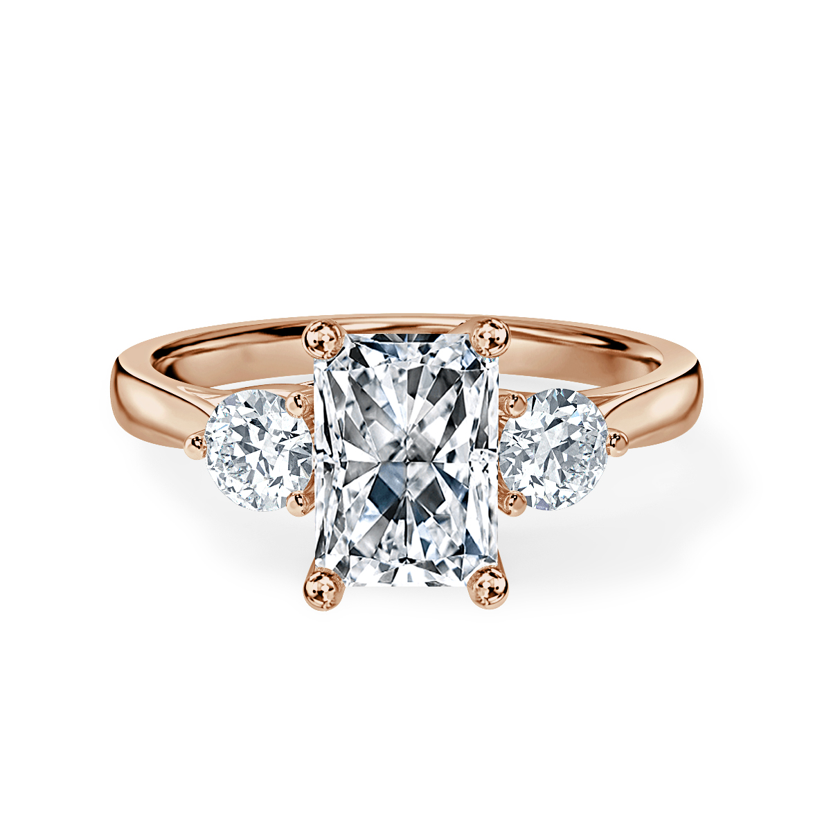 Radiant With Round Trilogy Ring