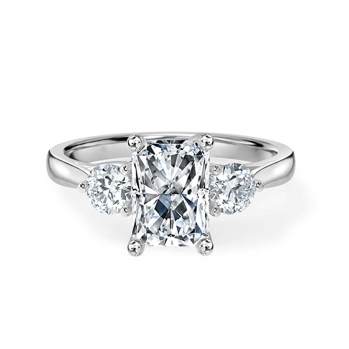 Radiant With Round Trilogy Ring