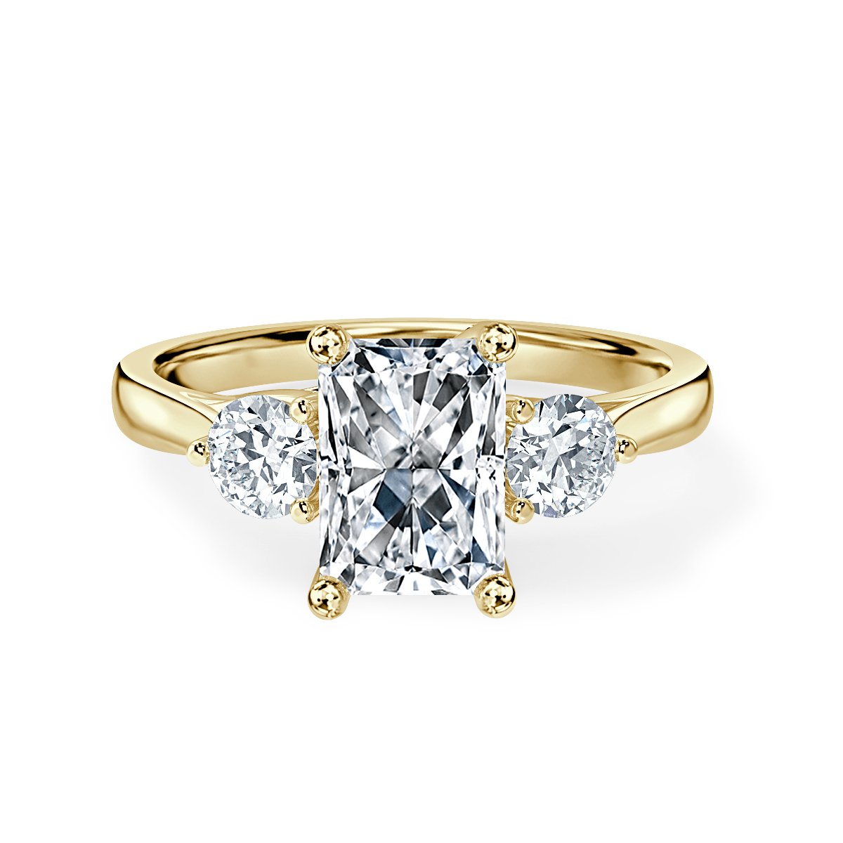 Radiant With Round Trilogy Ring