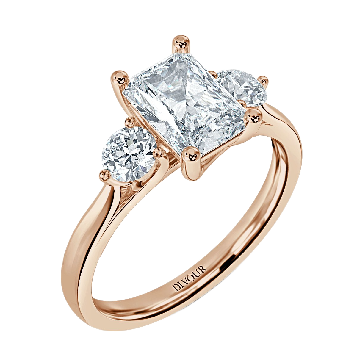 Radiant With Round Trilogy Ring