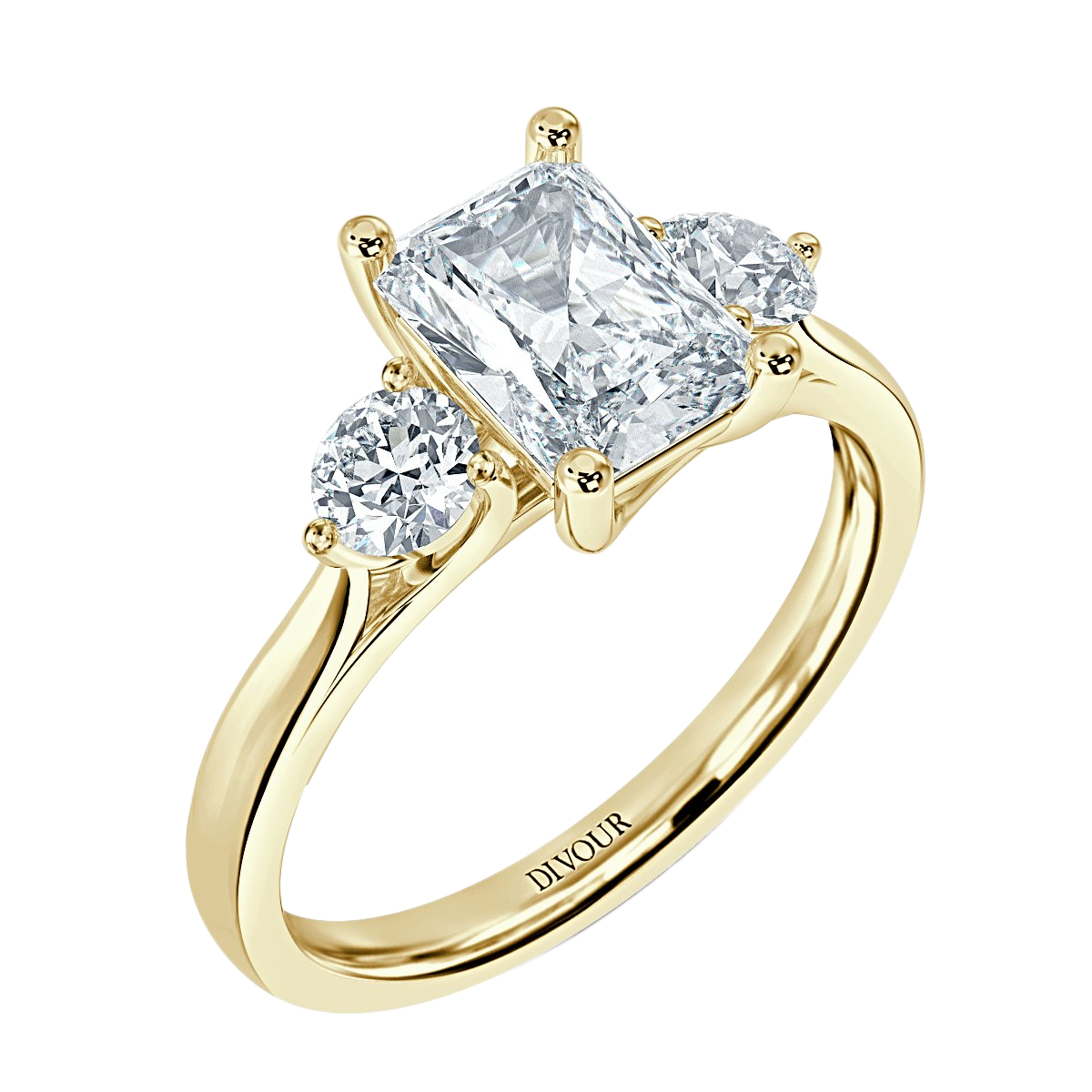 Radiant With Round Trilogy Ring