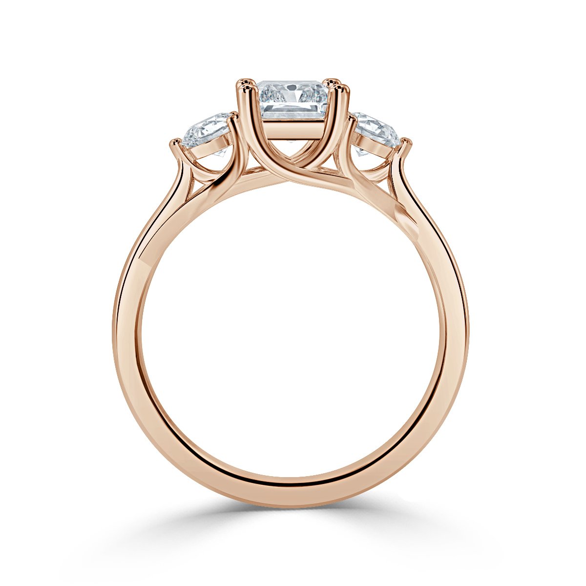 Radiant With Round Trilogy Ring