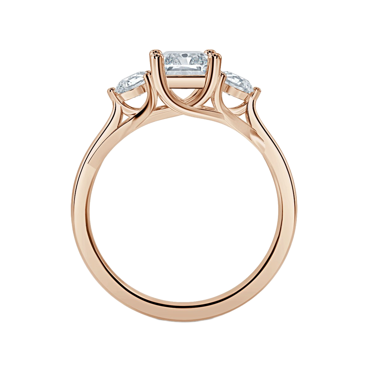 Radiant With Round Trilogy Ring