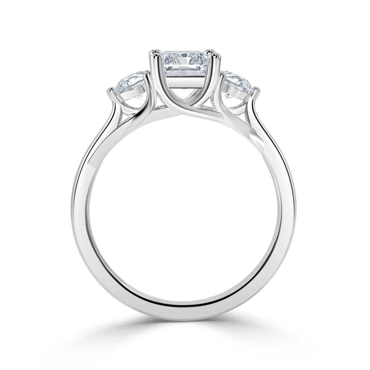 Radiant With Round Trilogy Ring