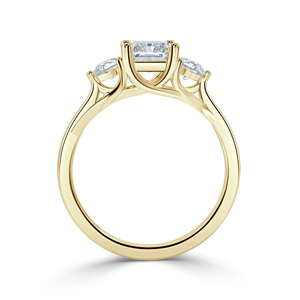 Radiant With Round Trilogy Ring