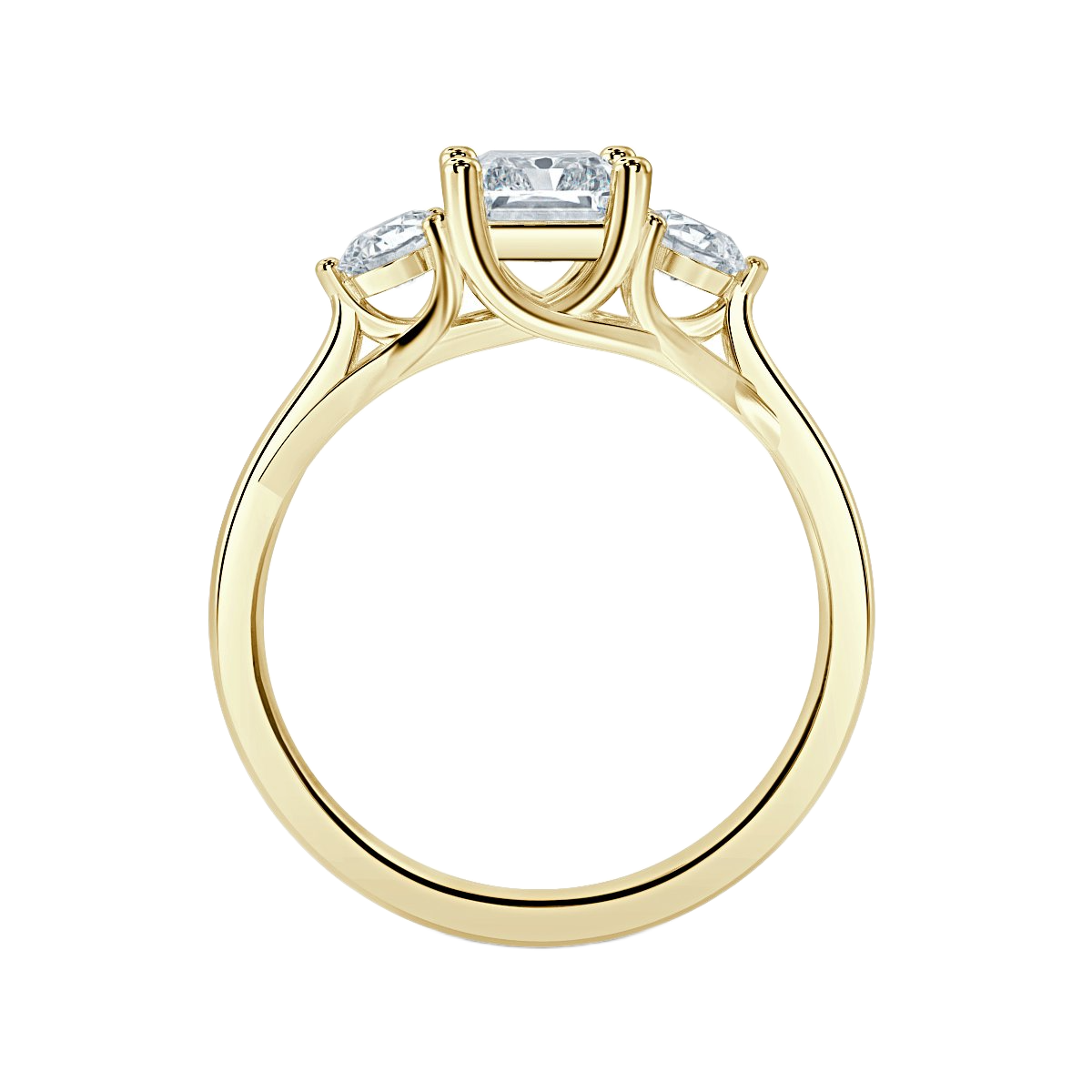 Radiant With Round Trilogy Ring
