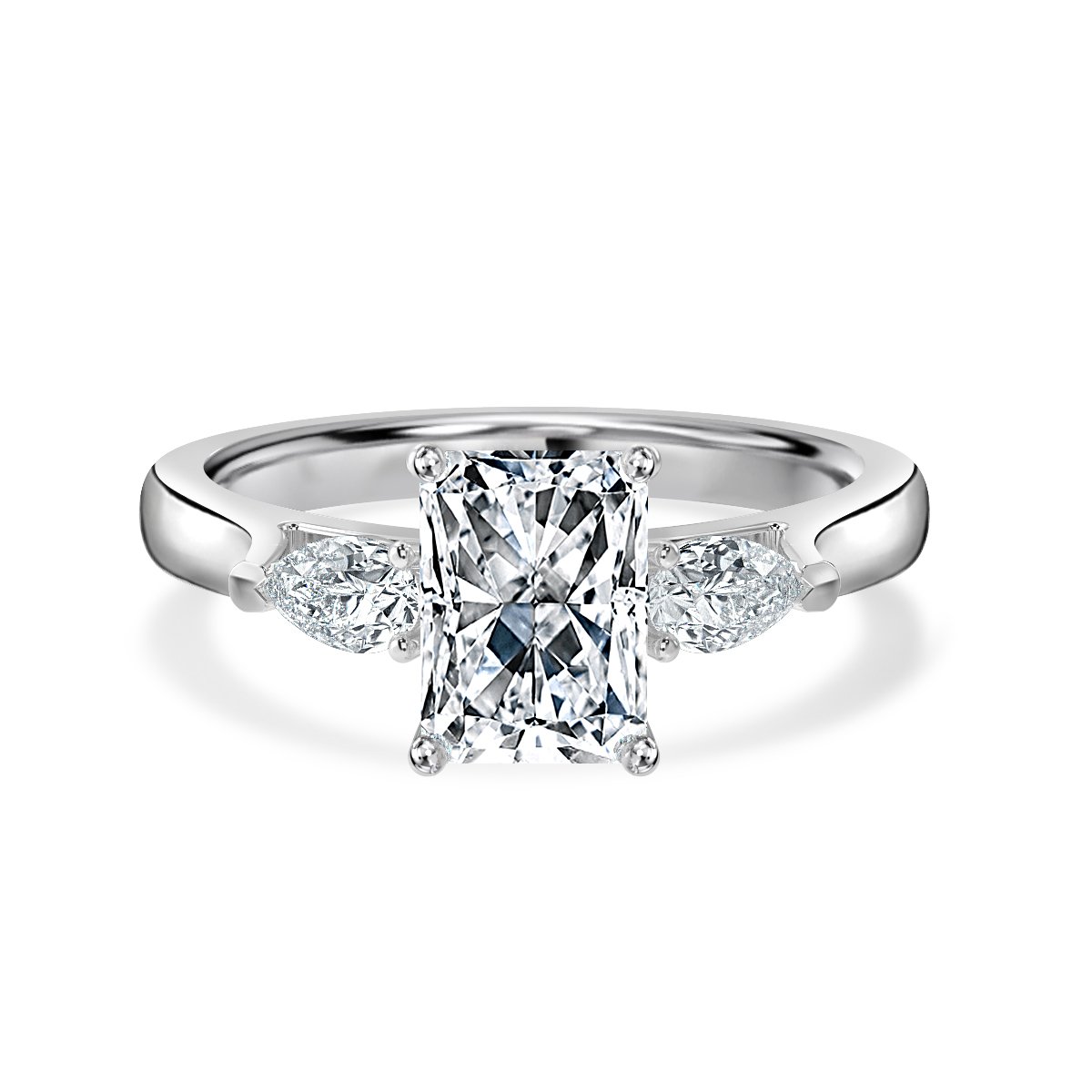 Radiant With Pear Shape Trilogy Ring