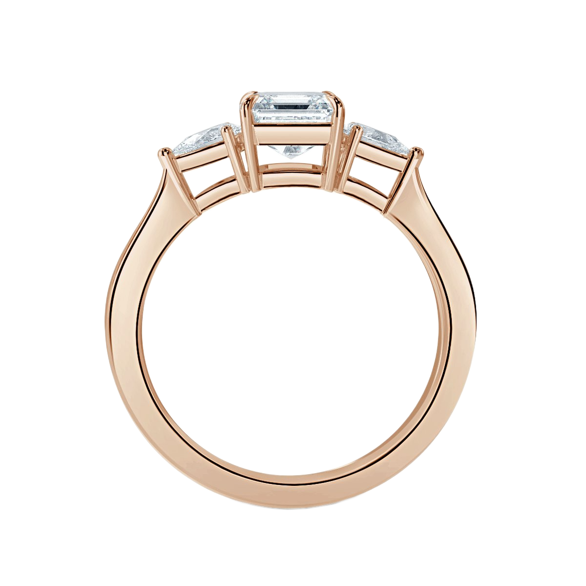 Asscher With Pear Shape Trilogy Ring