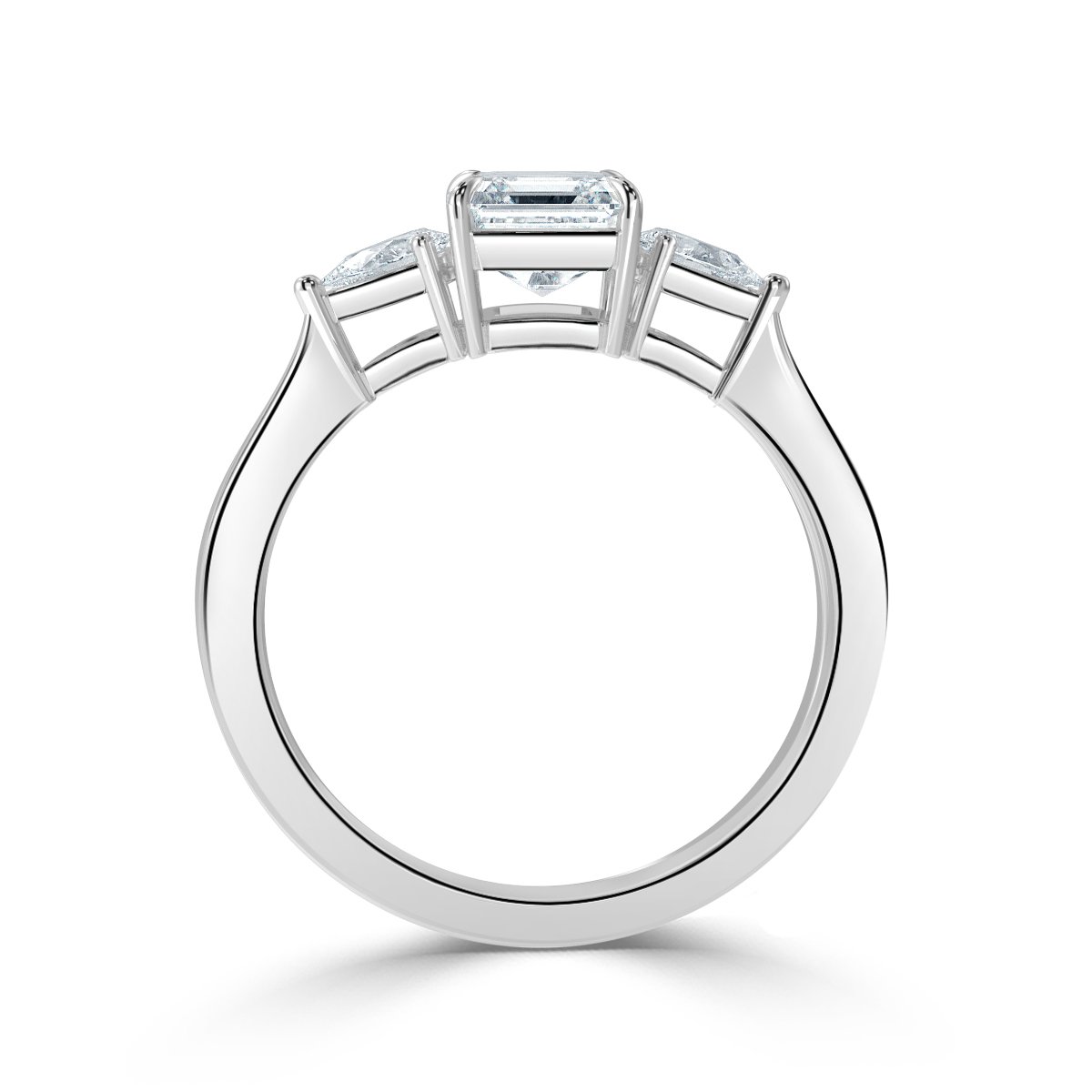 Asscher With Pear Shape Trilogy Ring