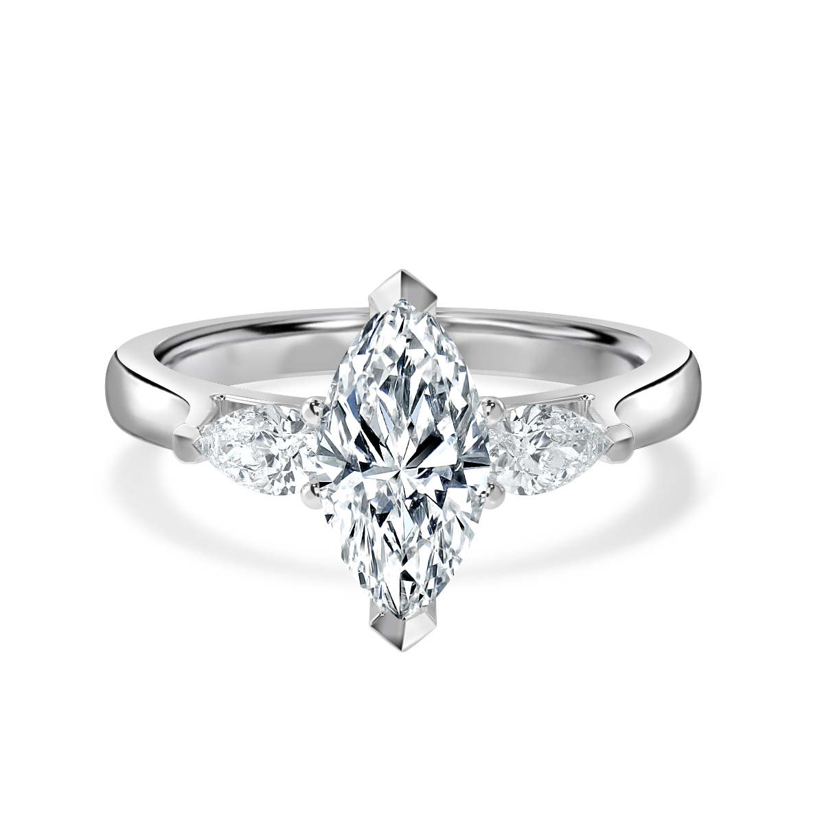Marquise With Pear Shape Trilogy Ring
