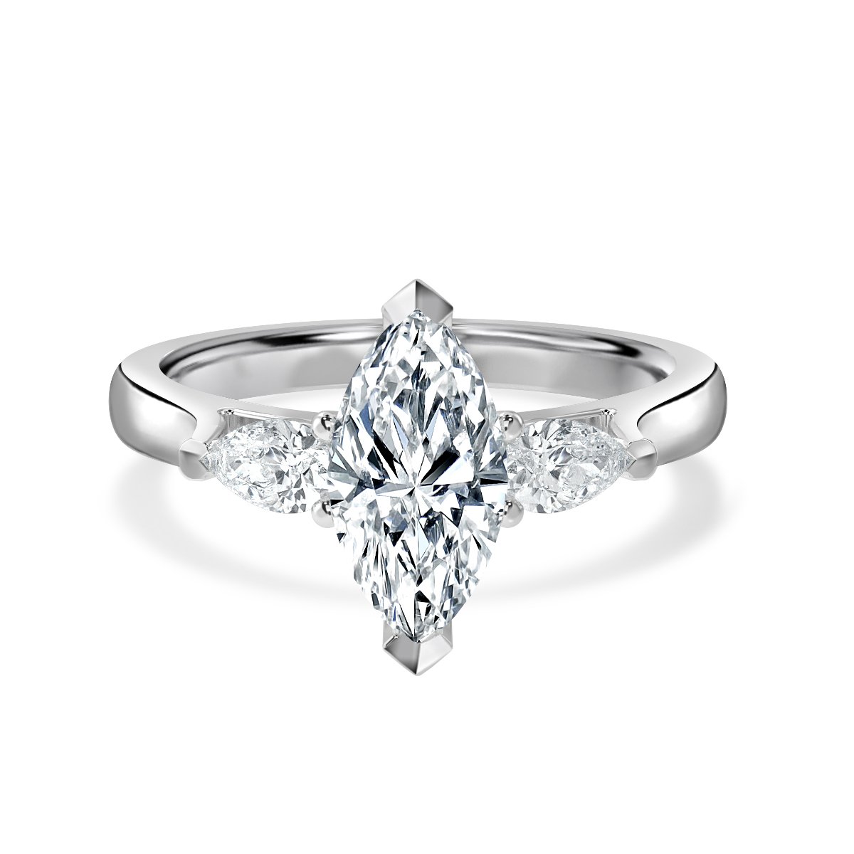 Marquise With Pear Shape Trilogy Ring