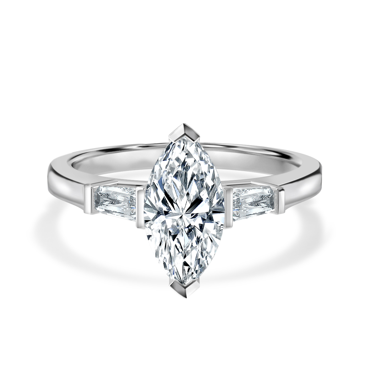 Marquise With Baguett Trilogy Ring